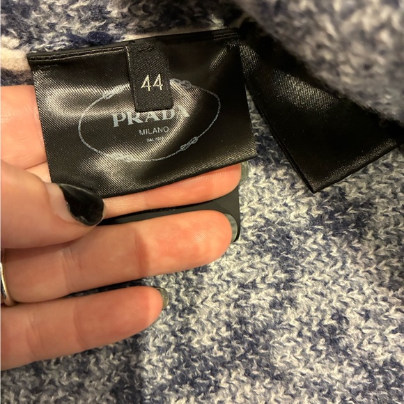 Prada Navy and White Geometric Skirt — Featured in Vogue (Size 8) - Picture 9 of 11